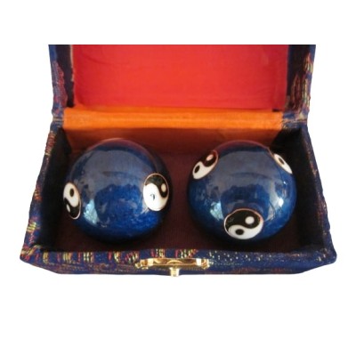 Boules Qi Gong Yin Yang bleues