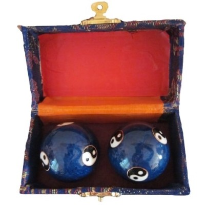 Boules Qi Gong Yin Yang bleues