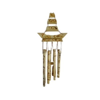 Carillon Barque Bambou beige 8 Branches