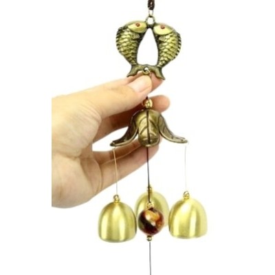 Carillon Double Carpes Koi 3 Clochettes