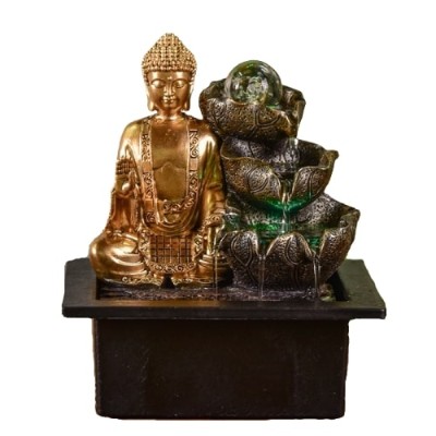 Fontaine Lotus Bouddha doré