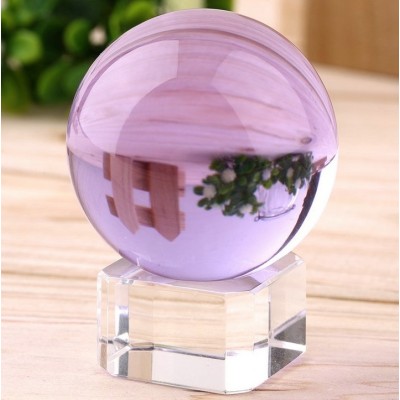 Socle et Boule de Cristal rose 40mm