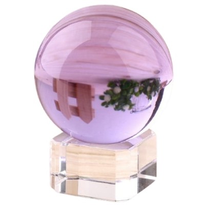 Socle et Boule de Cristal rose 40mm