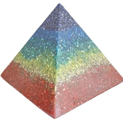 Grande Orgonite Pyramide des 7 Chakras