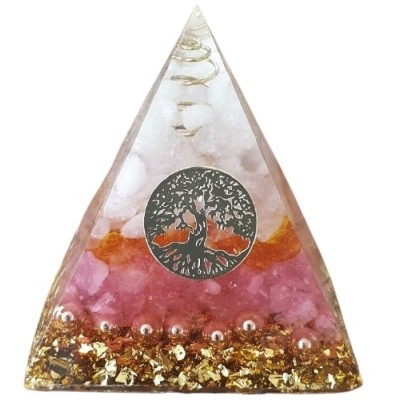 Orgonite Pyramide Anahata Chakra Tourmaline rose
