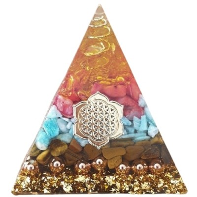 Orgonite Pyramide Chakra Fleur de vie