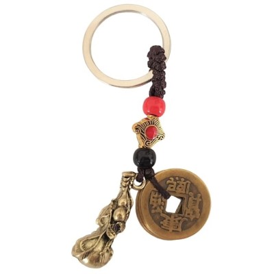 Porte Clés 5 Pièces de l'Empereur, Wu Lou Décoré