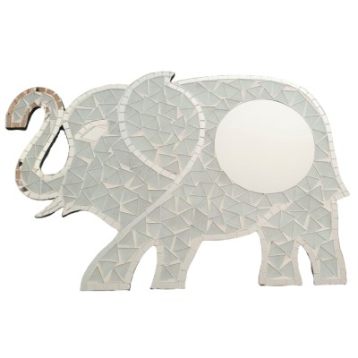 Miroir Mosaïque Eléphant blanc 60cm