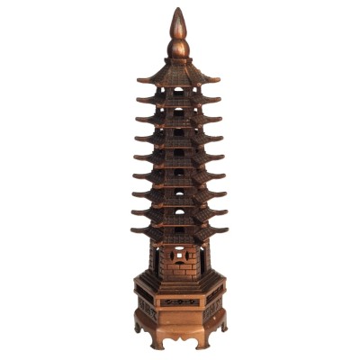Pagode Wen Chang bronze rouge 13cm
