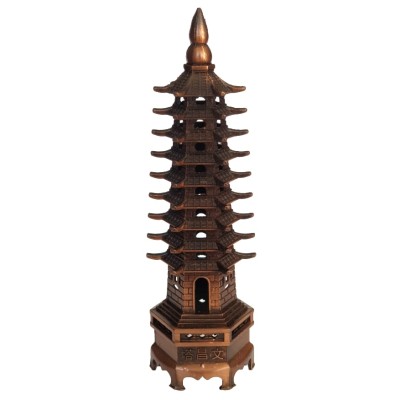 Pagode Wen Chang bronze rouge 13cm