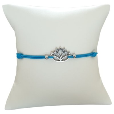 Bracelet turquoise Lotus argenté