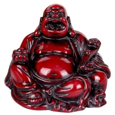 Statue Bouddha Rieur rouge