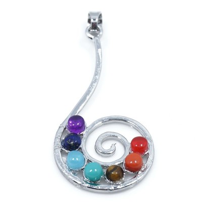 Pendentif Spirale des 7 Chakras