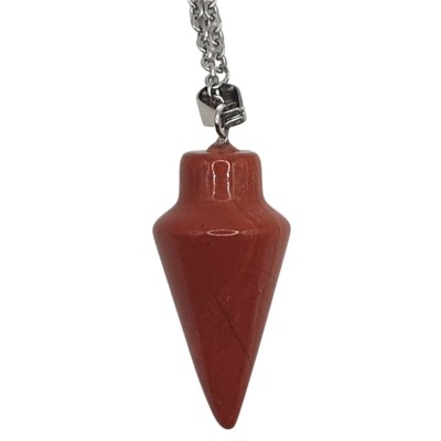 Collier Pendule en Jaspe rouge