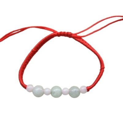 Bracelet 3 Perles en Jade vert