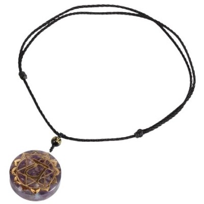 Collier Orgonite Chakras Anahata, Améthyste