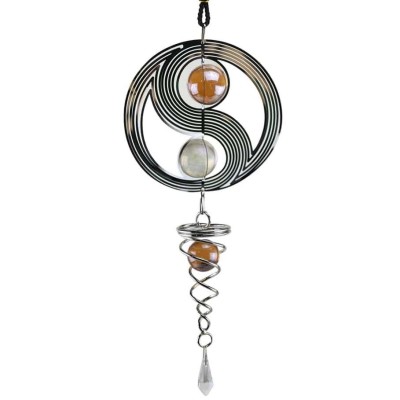 Suspension Cristal Spirale Yin Yang 3D