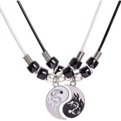 Colliers Pendentifs Couple Yin Yang Dragons
