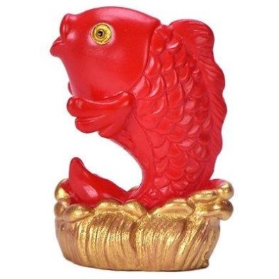 Figurine Poisson Carpe rouge et dorée