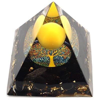 Orgonite Pyramide Arbre de Vie Tourmaline