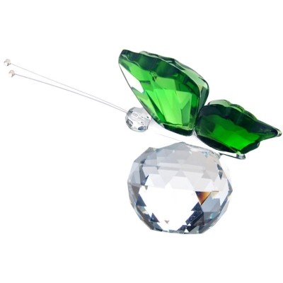 Cristal à Facettes Papillon vert