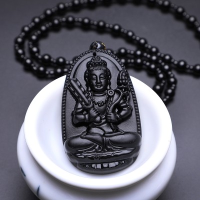 Suspension Guan Yin de la Compassion en Obsidienne