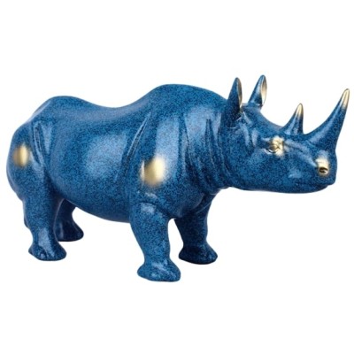 Grande Statue Rhinocéros bleu