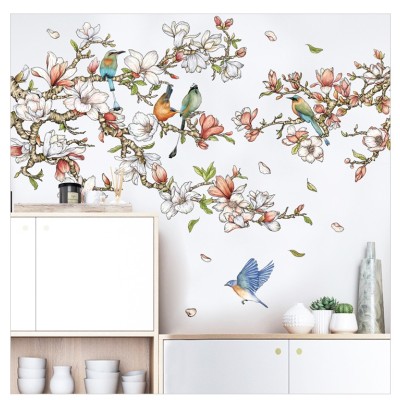 Sticker Fleurs de Magnolia Virevoltant 