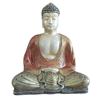 Statue Bouddha de la Méditation rouge et doré
