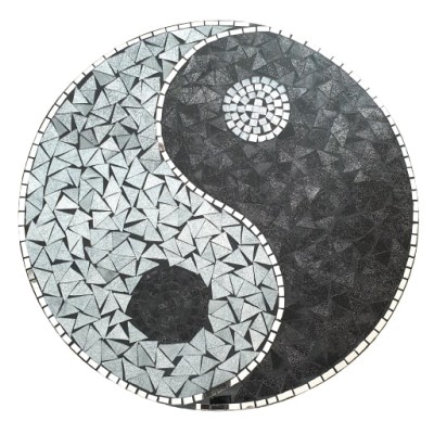 Décoration Yin Yang Mosaïque noir 60cm