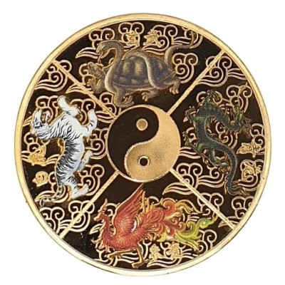 Pièce dorée Bagua 4 Animaux Célestes