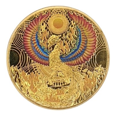 Amulette dorée Bagua Phénix Lumineux
