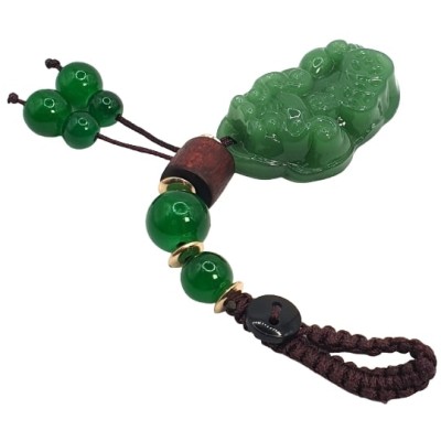 Porte Clés Pi Yao en Jade vert