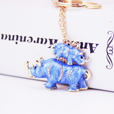 Porte Clés Famille Rhinocéros bleus clairs