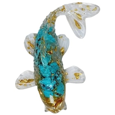 Figurine Poisson Carpe en Turquoise