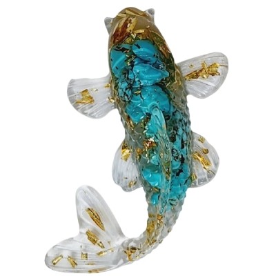 Figurine Poisson Carpe en Turquoise