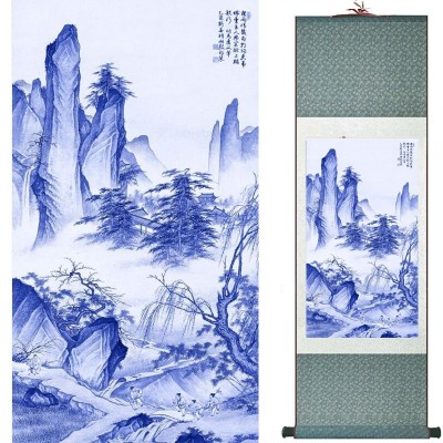 Kakemono Montagne bleue dans la Brume