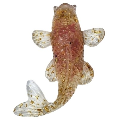Figurine Poisson Carpe en Quartz rose