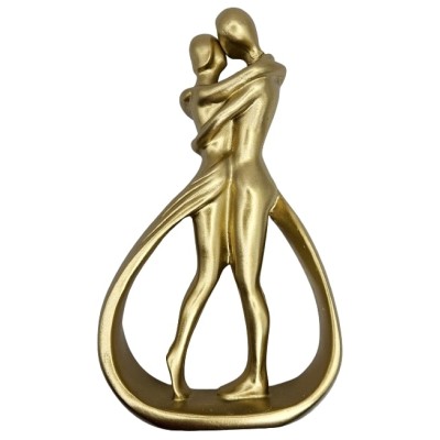 Statue Couple Amoureux Passionnés doré