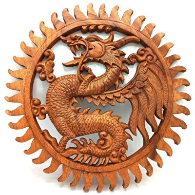 Panneau Décoratif Sculpté Dragon Sacré