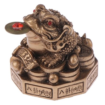 Statue Grenouille sur Bagua bronze