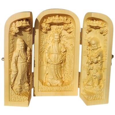 Triptyque Statues 3 Sages Protecteurs