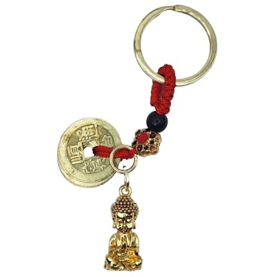 Porte Clés 5 Pièces de l'Empereur, Bouddha en Prière