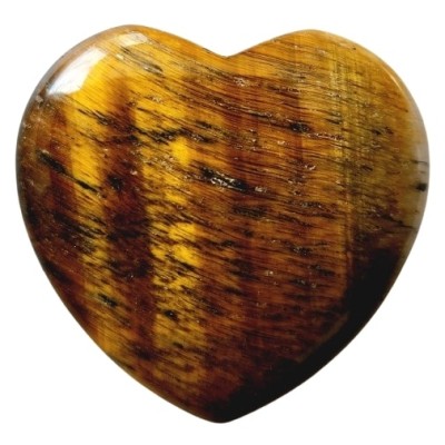 Coeur en Oeil de Tigre marron 40mm