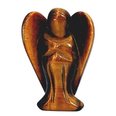 Statue Ange en Oeil de Tigre marron