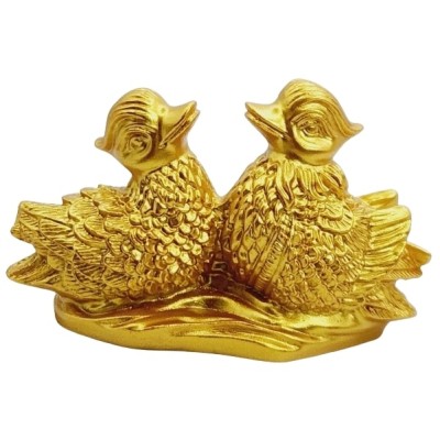 Statue Couple de Canards Mandarins doré