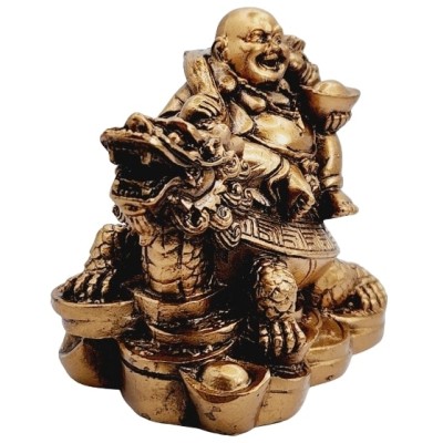 Statue Bouddha sur Tortue Dragon bronze