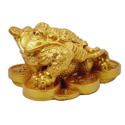 Statue Grenouille Prospère dorée