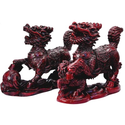 Grandes Statues Chi Lin rouges