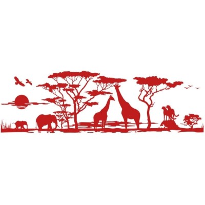 Sticker Safari Africain rouge